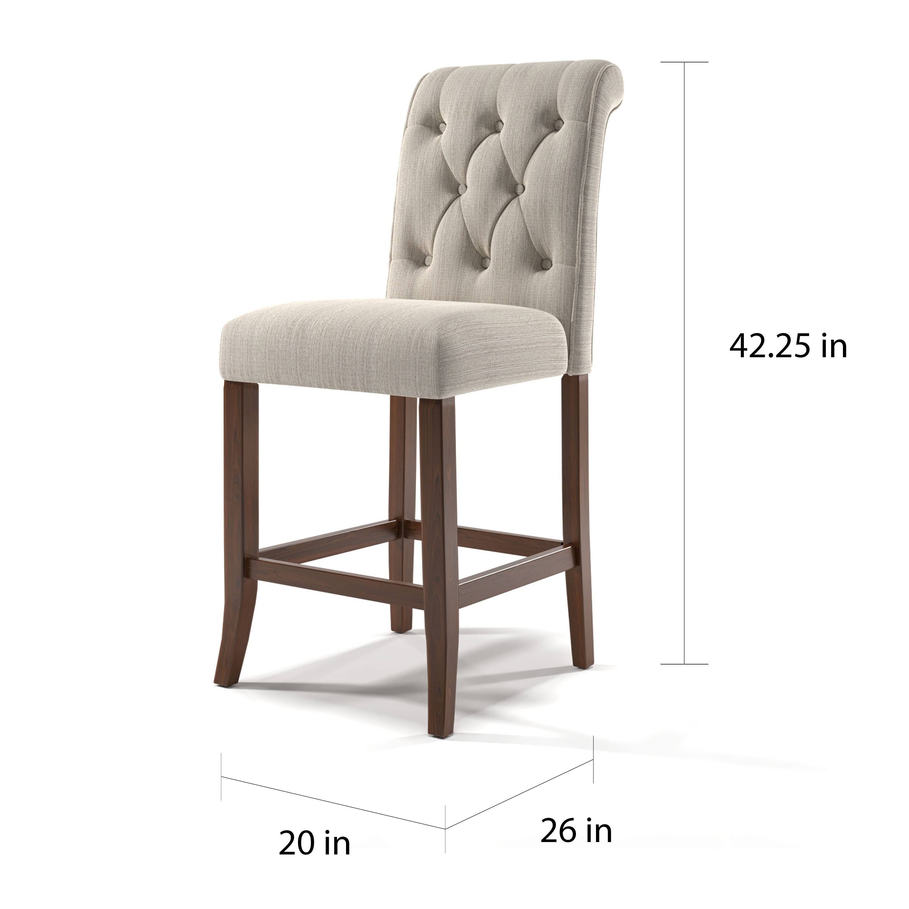 Taupe Chenille Counter Height Chair Set of 2 T4766