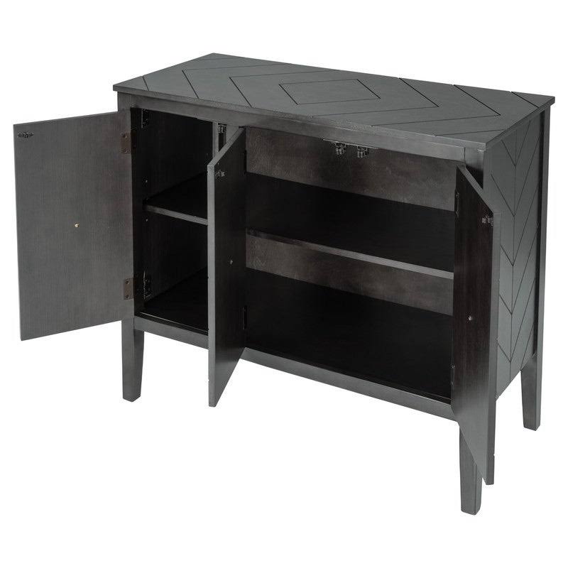 Grey Wooden Accent Storage Cabinet with Adjustable Shelf G92951