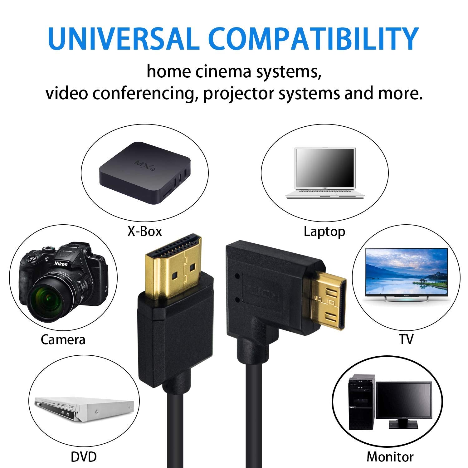 Mini HDMI to HDMI Coiled Cable 4K 1080p 3D 2.5M L71128