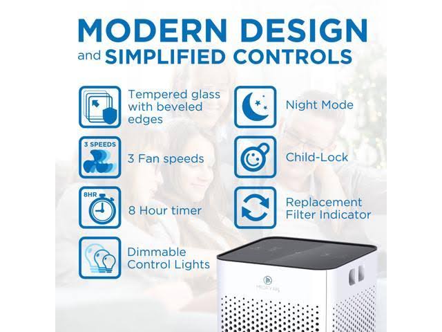 Table Top Air Purifier with HEPA Replacement Filters (1 Pair) X714