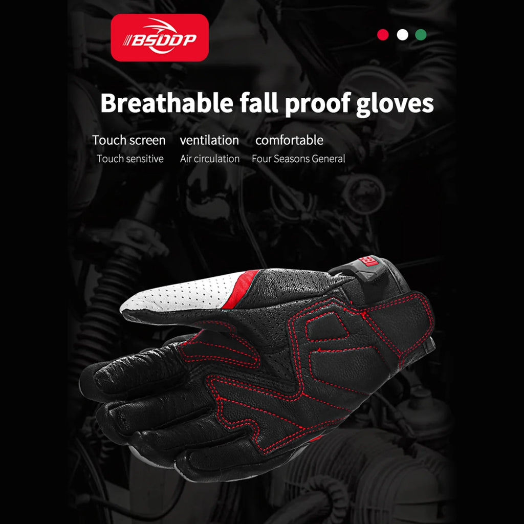 Motorcycle Gloves with Carbon Fiber Protective Hard Knuckles U6274