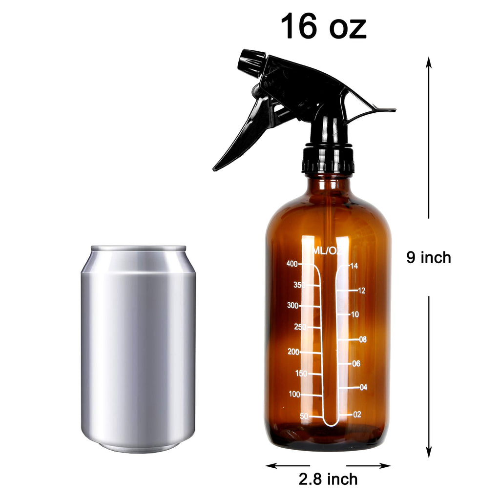4 Pack Amber Glass Spray Bottles 16 Ounce S856506