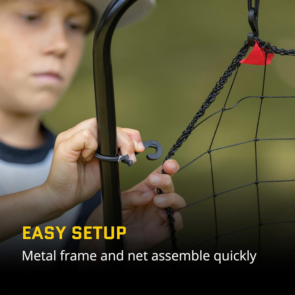 Black/Red Baseball and Softball Pitching Net and Rebounder, 2' 9" x 4' 8" O11051