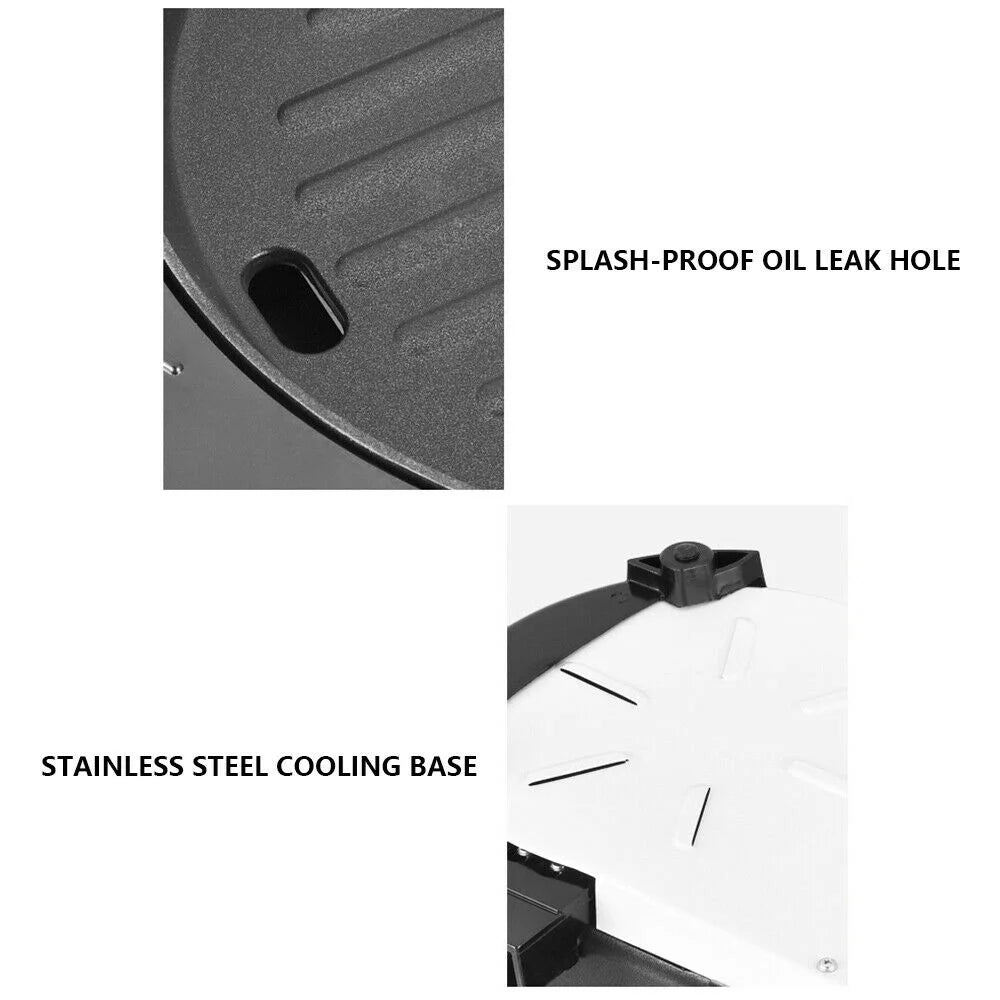 2 in 1 Portable Electric BBQ Grill Hot Pot Non-Stick Pan F7327