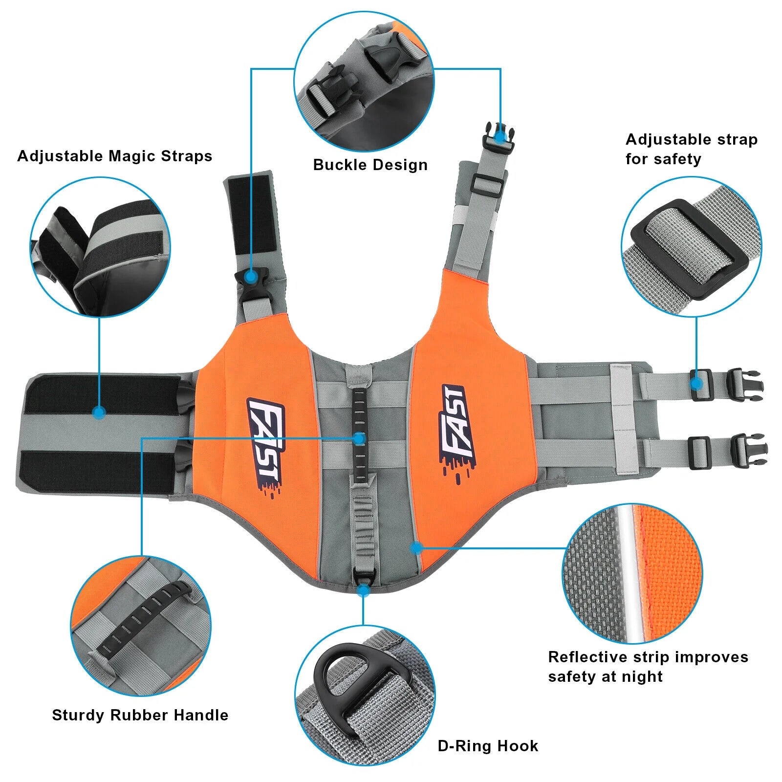 Reflective Inflatable Dog Life Preserver Vest V261696