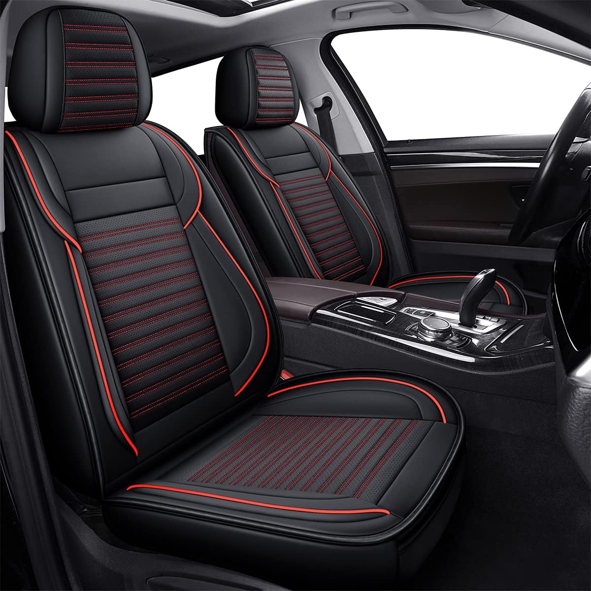 Red line Faux Leather Automotive Seat Covers L54581