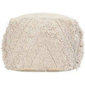 Natural 18-inch Cotton Pouf Ottoman Z40277