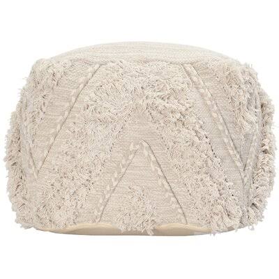 Natural 18-inch Cotton Pouf Ottoman Z40277