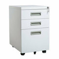 White 3-Drawer Mobile Vertical Filing Cabinet E92742