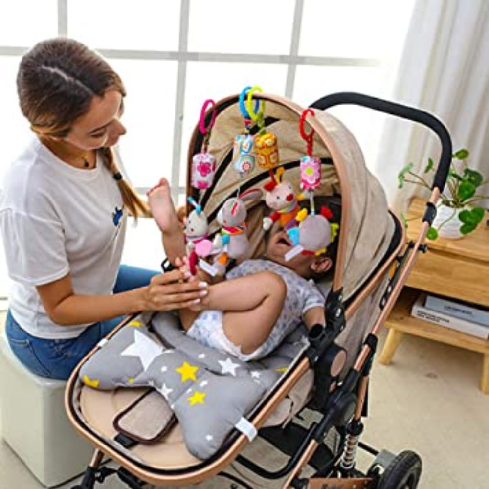 4 Packs Baby Pram Hanging Rattle Toys with Ringing Bell Y842411