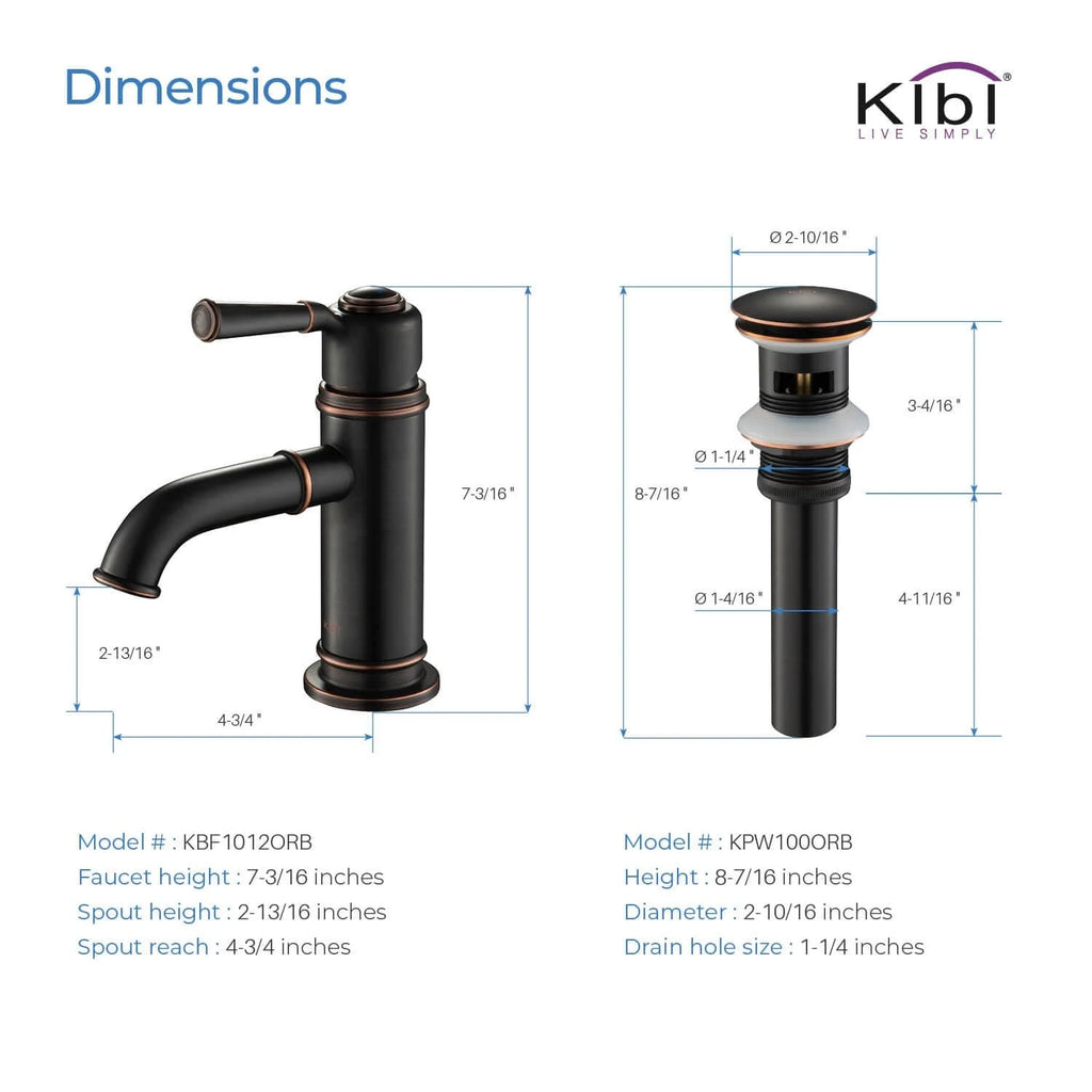 Oil Rubbed Bronze Single Hole Bathroom Faucet U83384