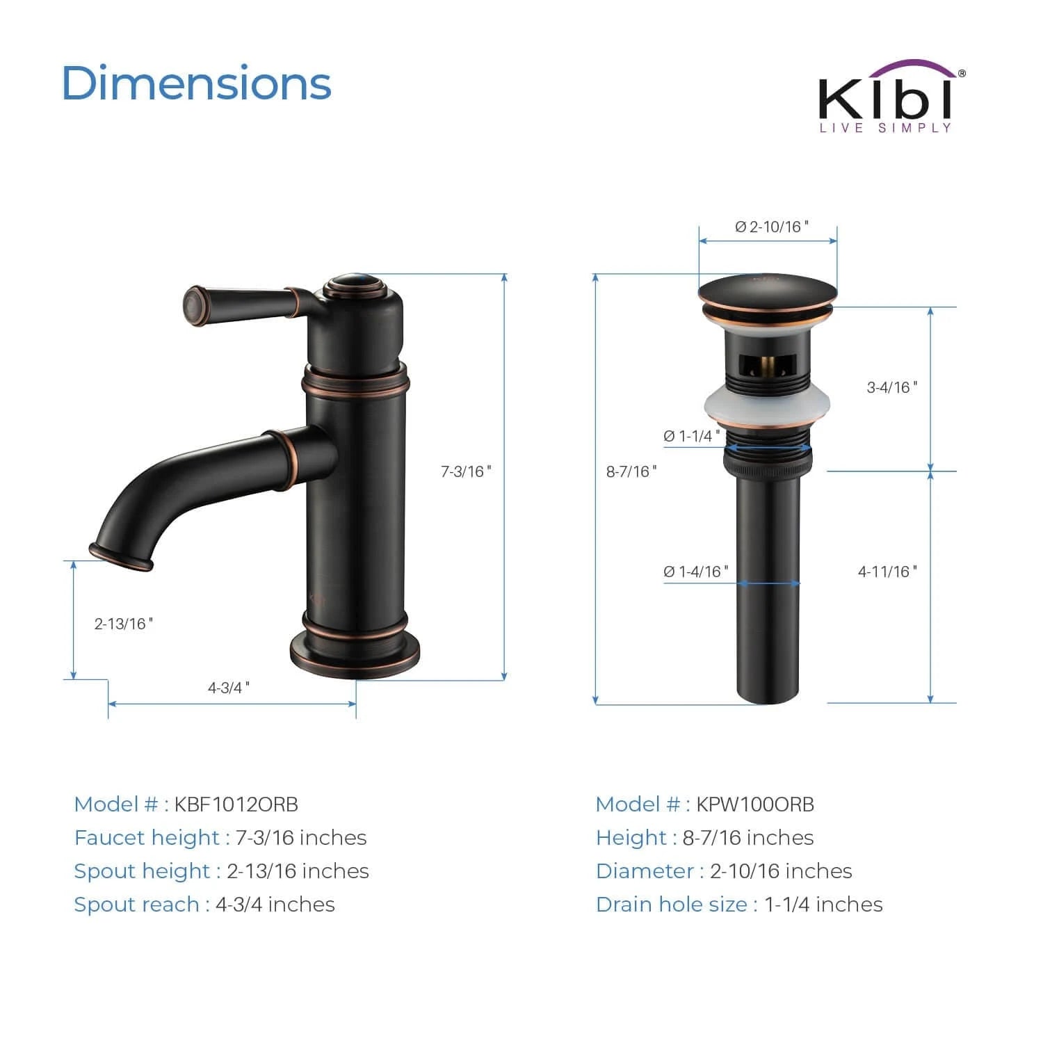 Oil Rubbed Bronze Single Hole Bathroom Faucet U83384