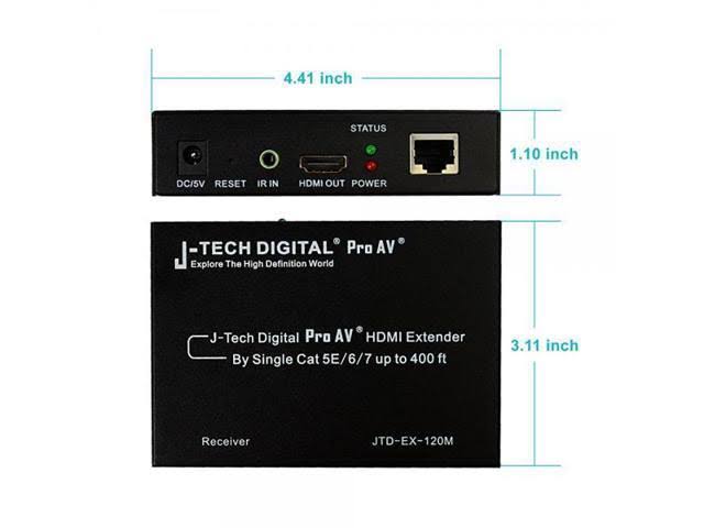 HDMI Extender over Ethernet Cat5e Cat6 Cable 1080p with IR Remote Control B962