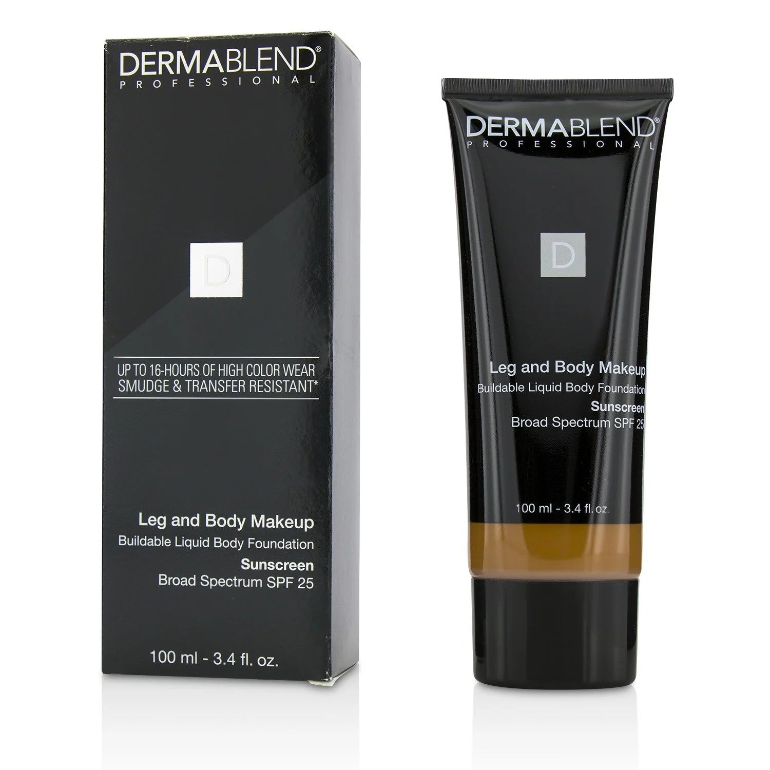 Leg and Body Make Up Liquid Body Foundation Sunscreen Broad Spectrum SPF 25 - #Deep Natural 100ml/3.4oz X6309