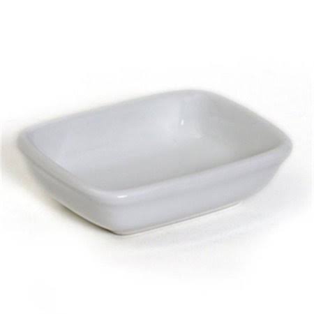 White Rectangular Sauce Dish 4oz B557
