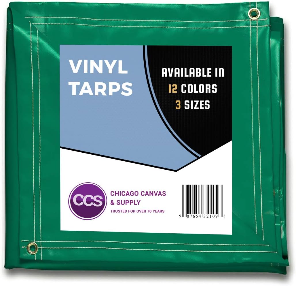 White 10 by 12 Feet Waterproof Vinyl Tarp with Rustproof Grommets X241