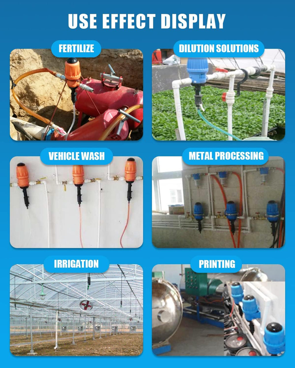 0.4%-4% Adjustable Fertilizer Injector Dosing Pump 3/4" NPT B372