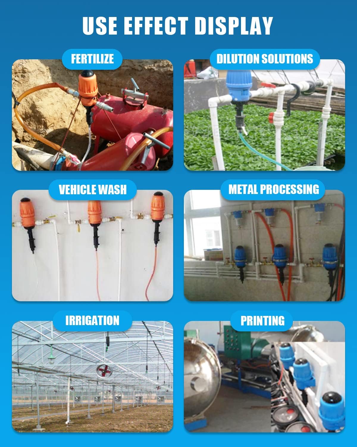 0.4%-4% Adjustable Fertilizer Injector Dosing Pump 3/4" NPT B372