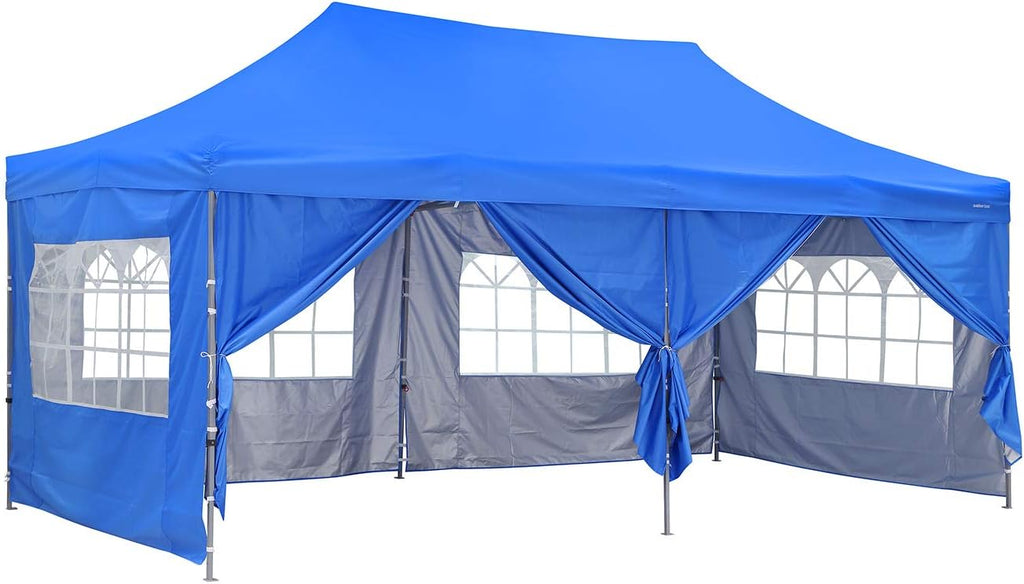 Blue 10x20 Ft Pop up Canopy Tent with Removable Sidewalls A6080