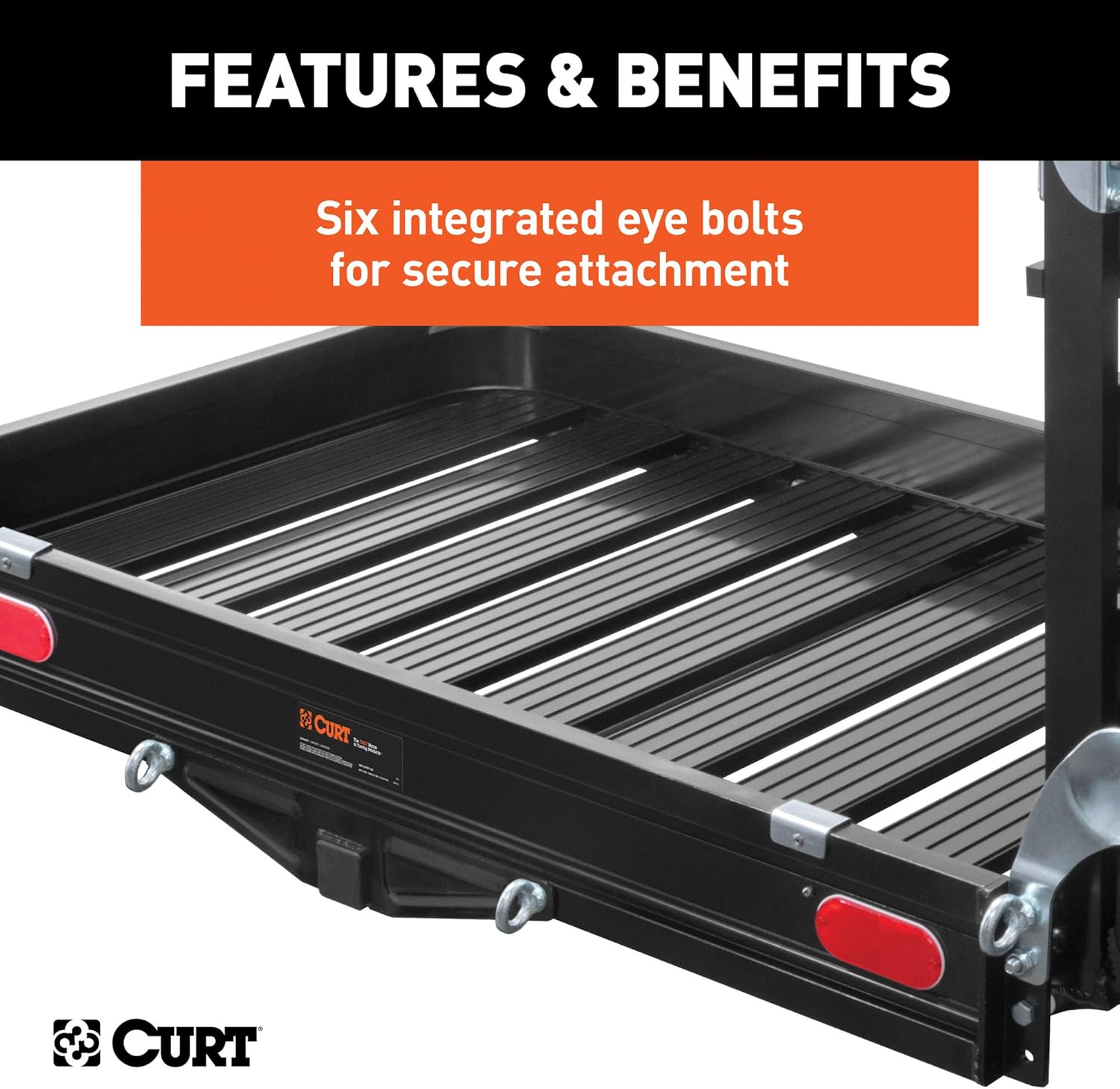 Black Aluminum Hitch Cargo Carrier with Ramp E9139