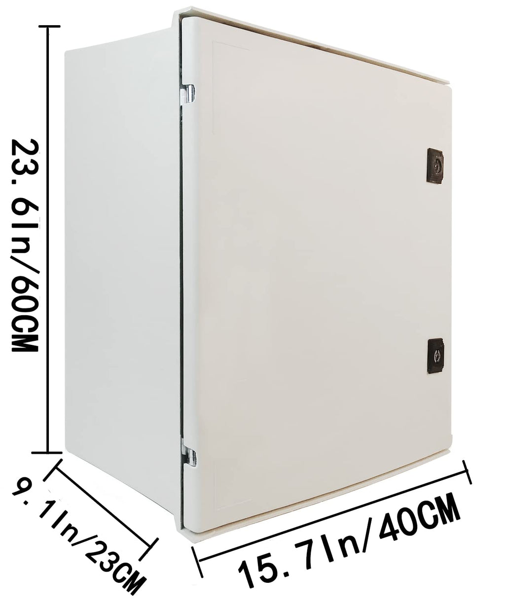 Fiberglass IP65 Wall-Mounted Electrical Enclosure with Hinges & Quarter-Turn Latches U24405