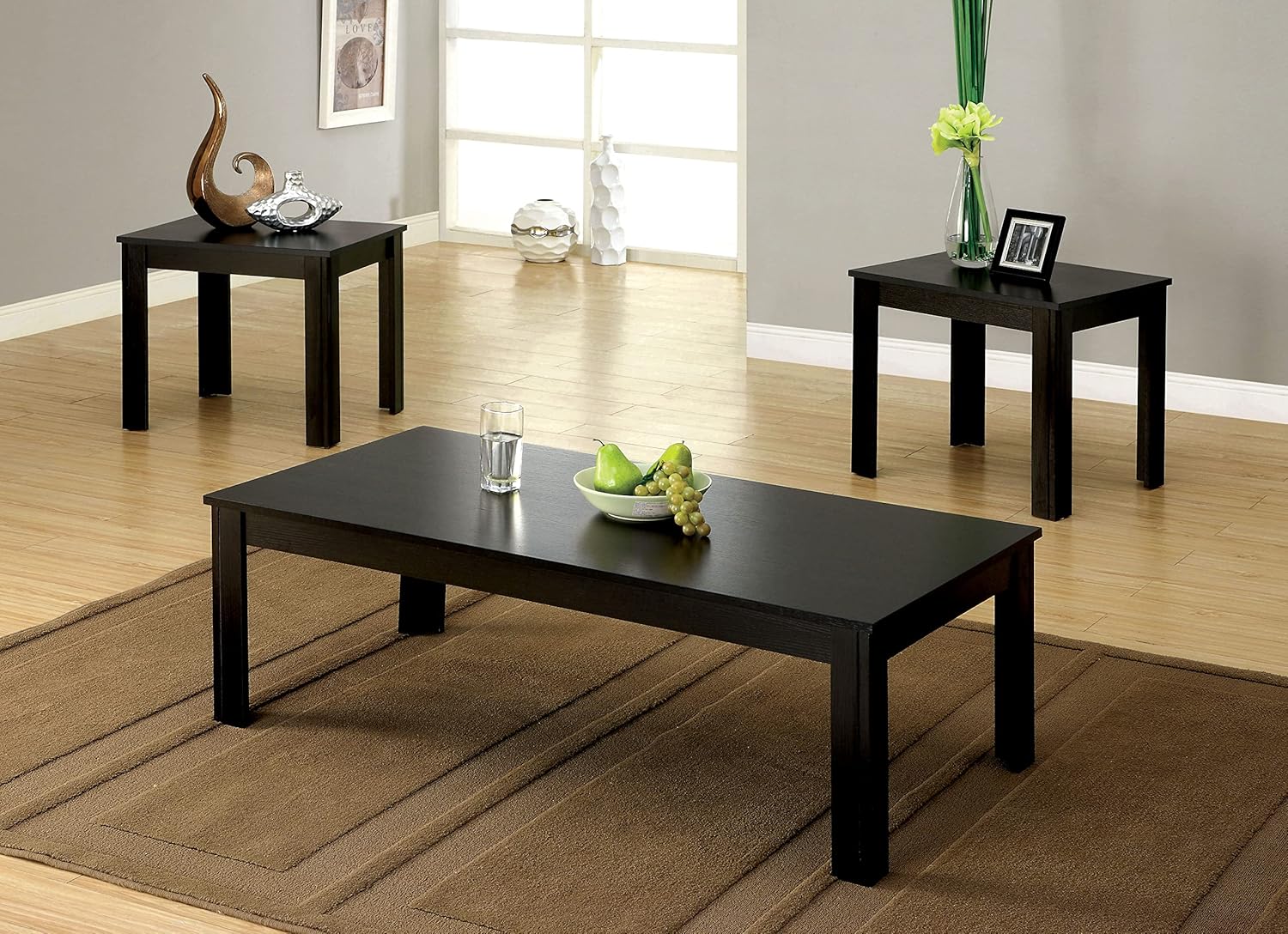 Black 3-Piece Accent Table Set X4161