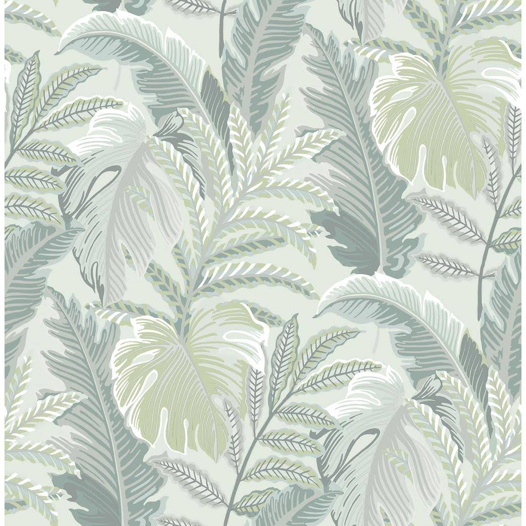 Verdant Grey Botanical Wallpaper T9822
