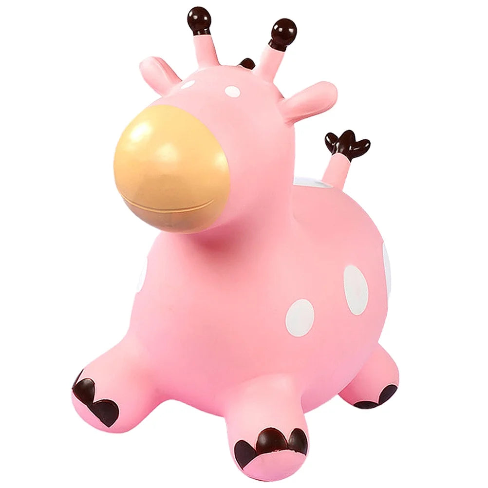 Inflatable Bouncing Horse Outdoor Toy with Air Pump (Pink) F9785