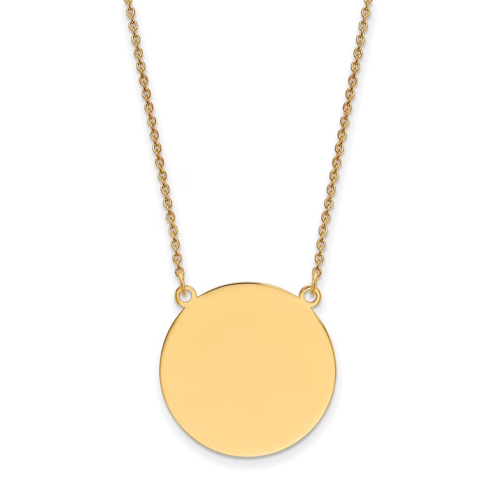14k Yellow Gold Disc Necklace 18inch P13112
