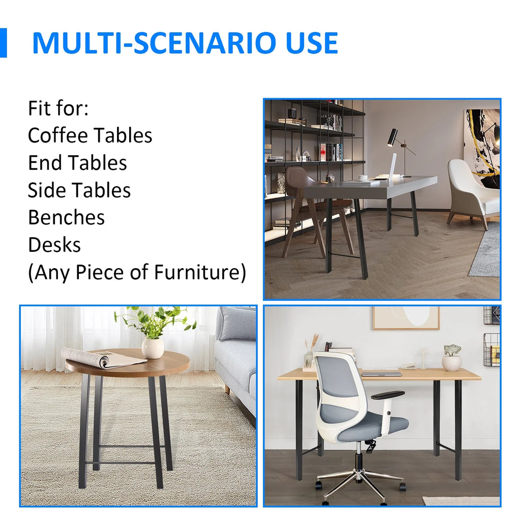 28"H×20"W Metal Table Legs Set of 2 Black H180383