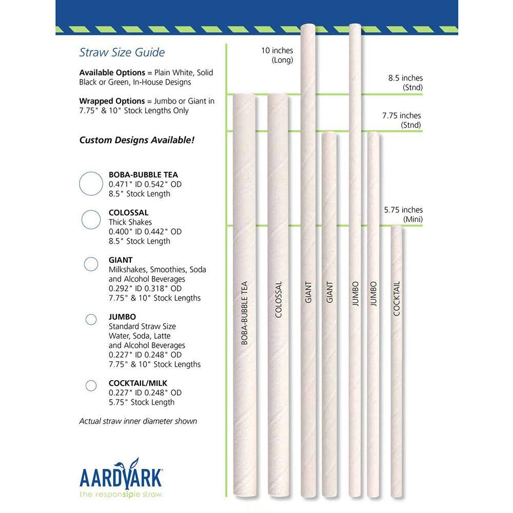 Black White Striped Paper Straw - 4800/Case W49897