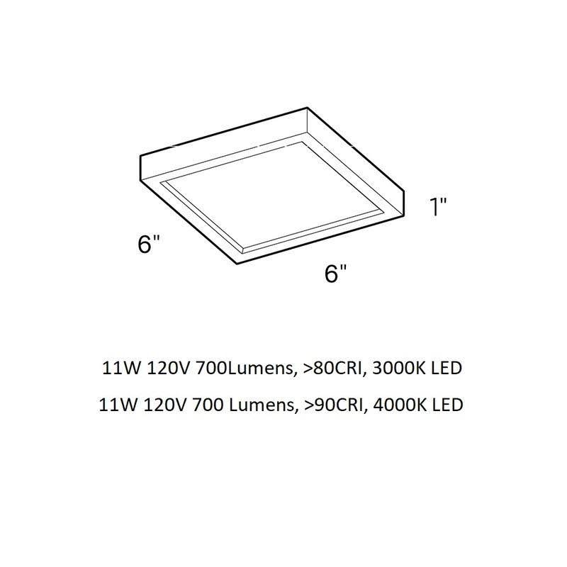 Satin Nickel LED Square Flush Mount Z584092