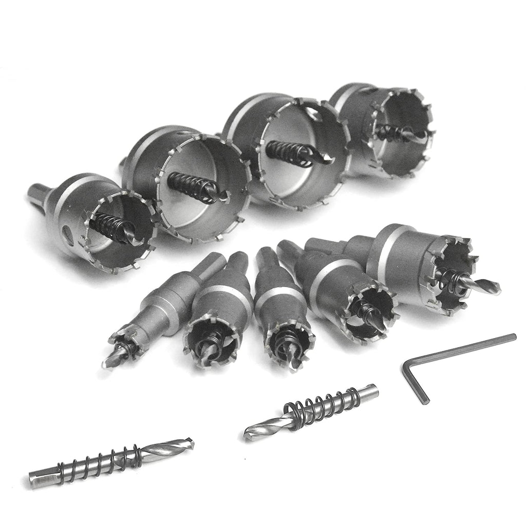 9PCS Carbide Hole Saw Kit 5/8 to 2-1/8 Inch Cutting Diameter Tungsten Carbide Tipped Hole Cutter Set C429560