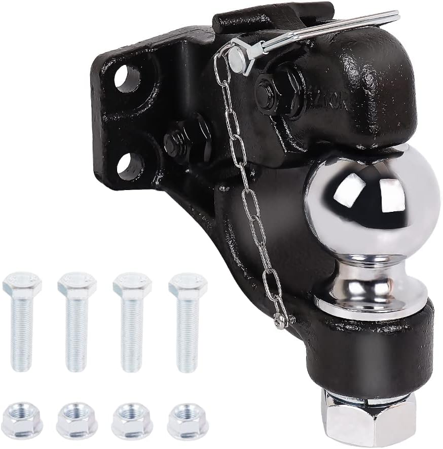 Pintle Hook Trailer Hitches with 2-5/16 Inch Ball, 16000 lbs, Black Powder Coat, Pack of 2 P119
