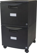 2-Drawer Mobile File Cabinet with Lock, All Black Y112