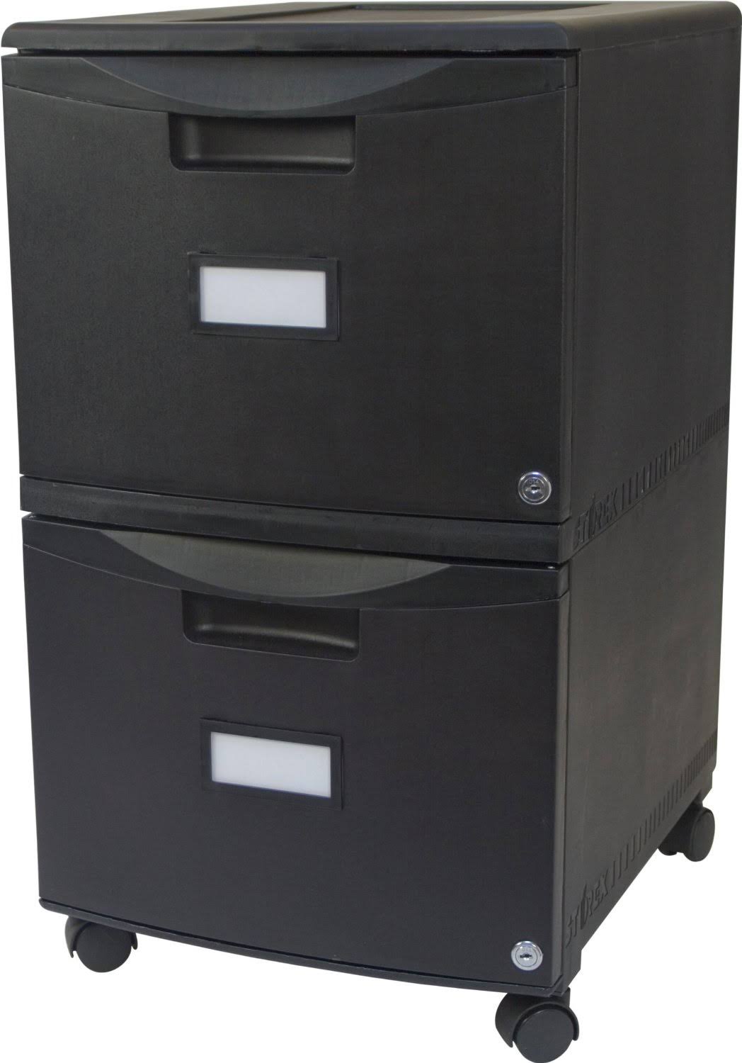 2-Drawer Mobile File Cabinet with Lock, All Black Y112