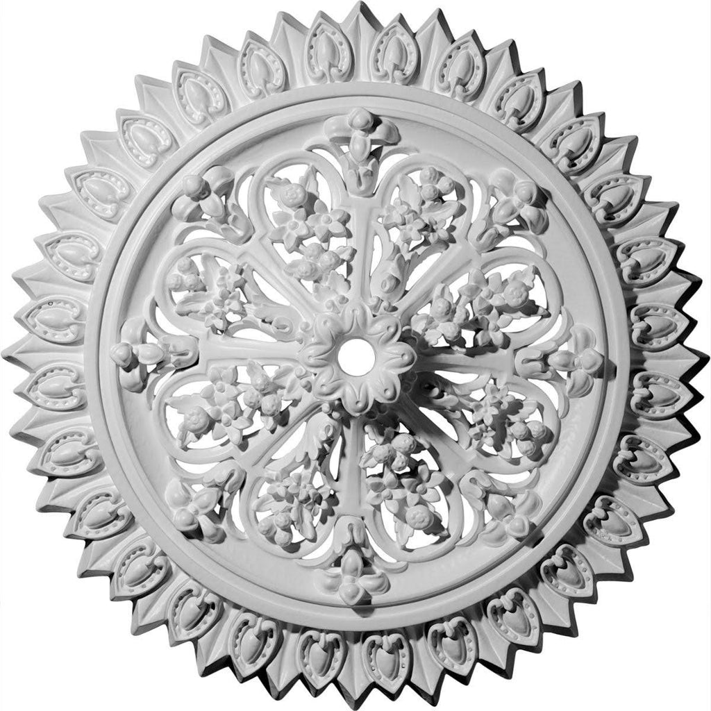 Pearl White Hand-Painted Ceiling Medallion D59502