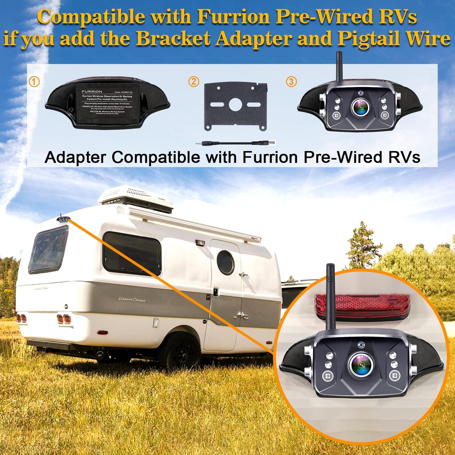 7'' HD 1080P Wireless Backup Camera with DVR Monitor D896855