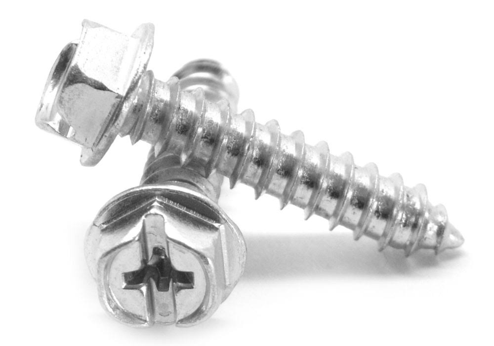 #8-18 x 1 1/4 x 22 Sheet Metal Screw Hex Washer Head Phillips/Slotted Combo Type AB Low Carbon Steel Zinc Plated J41917