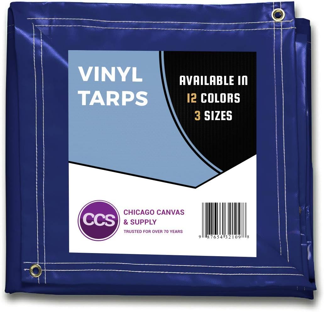 White 10 by 12 Feet Waterproof Vinyl Tarp with Rustproof Grommets X241