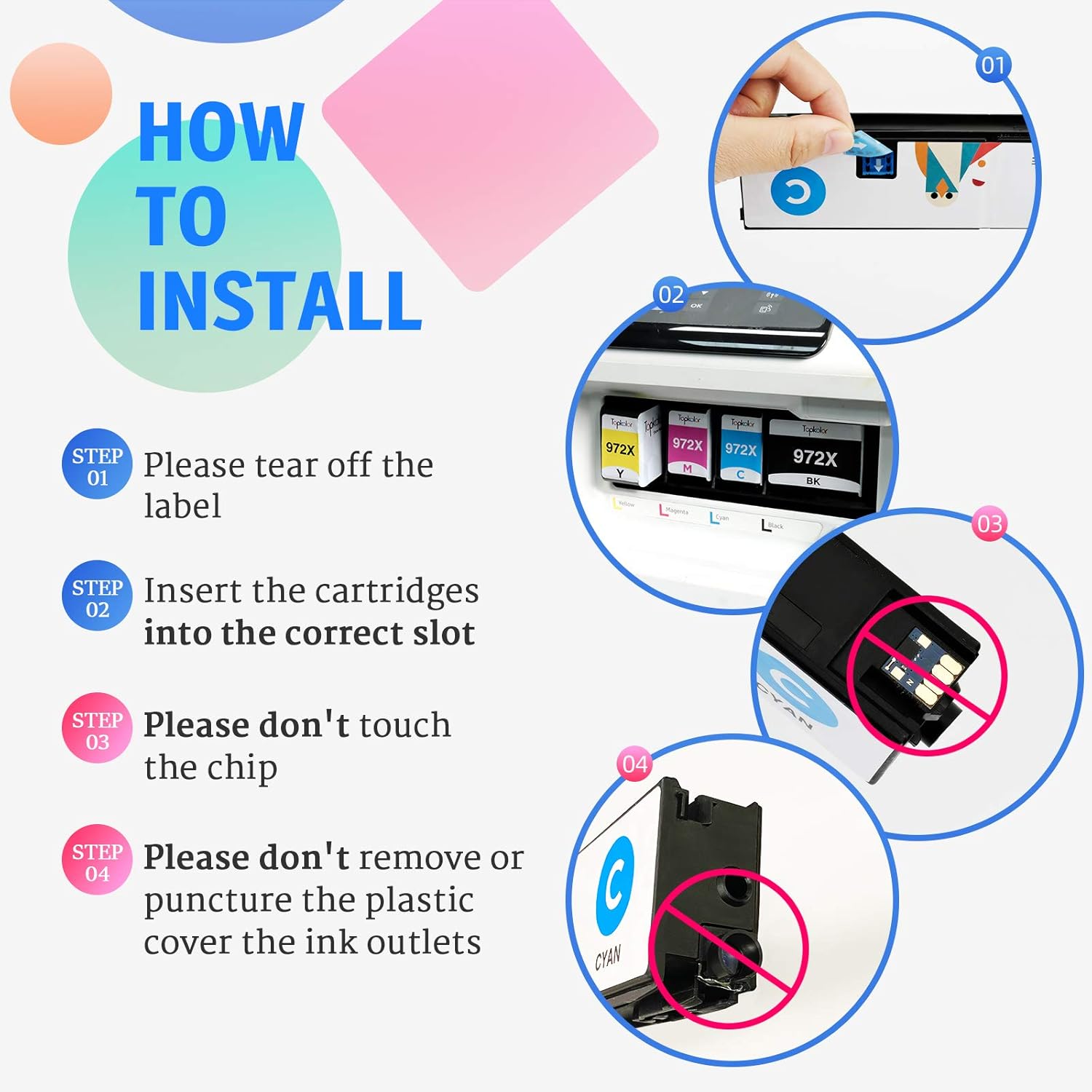 4-Pack Compatible Ink Cartridges for HP PageWide Pro Printer V55476