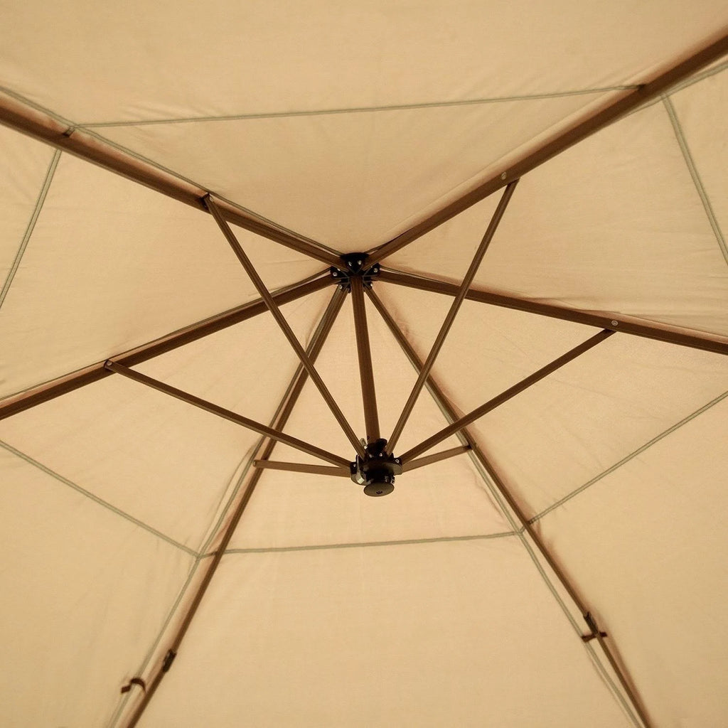 Coffee Brown Beige Hexagon Pop Up Canopy Tent with Sidewalls A850