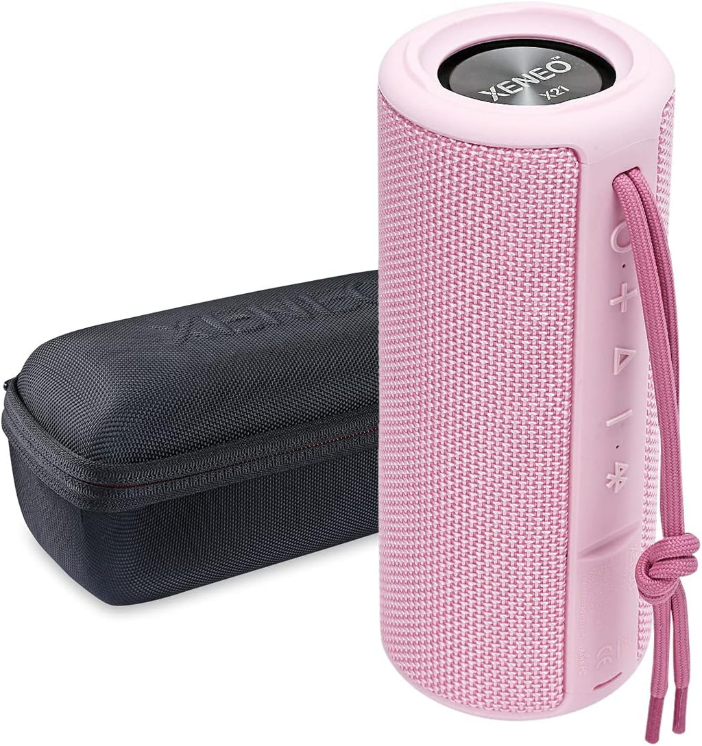 Portable Outdoor Wireless Bluetooth Speaker with FM Radio, Micro SD Card Slot, AUX, Hard Travel Case Included W1676