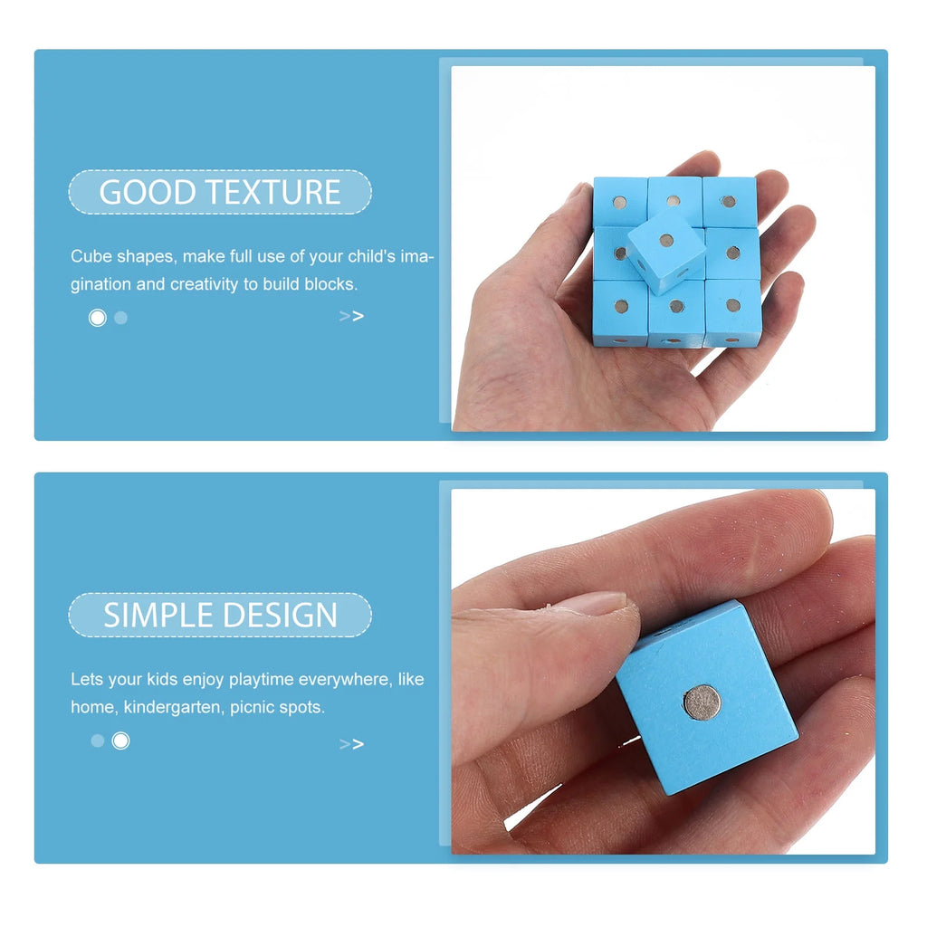 10pcs Wooden Magnetic Cubic Blocks Building Toy O303