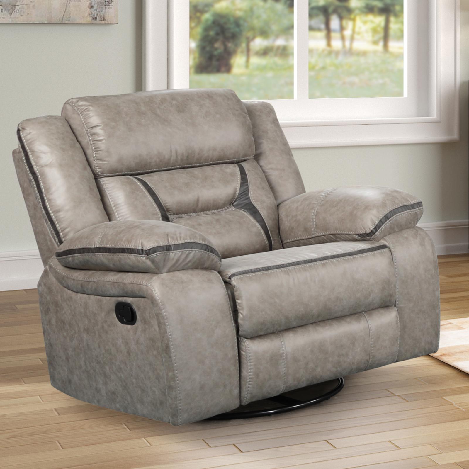 Dark Chesnut Manual Recliner Chair with Console K49923