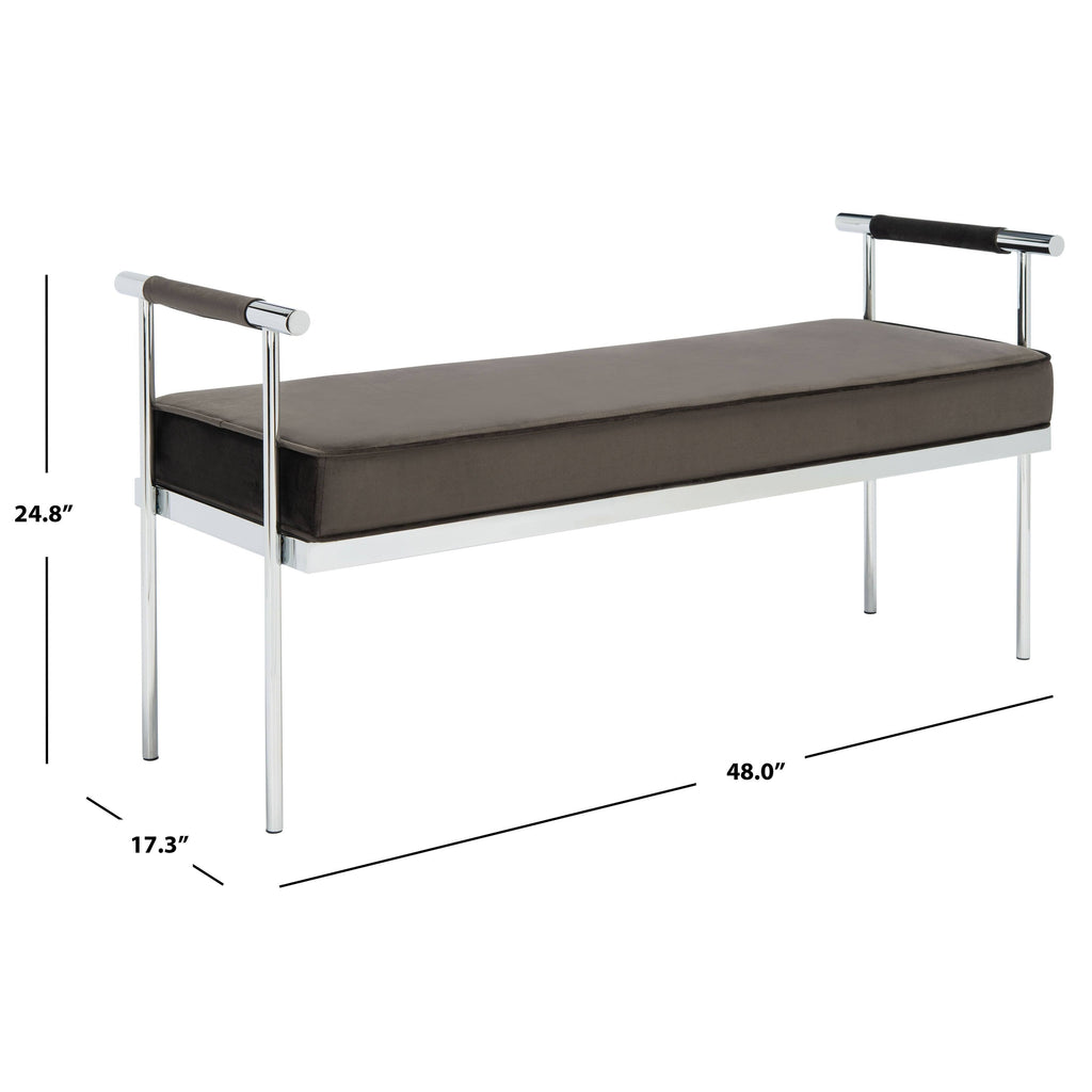 Navy Rectangle Bench with Arms Z590