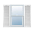 12 inch x 63 inch Vinyl Louver Shutters with Shutter-Loks, Bright White F783179