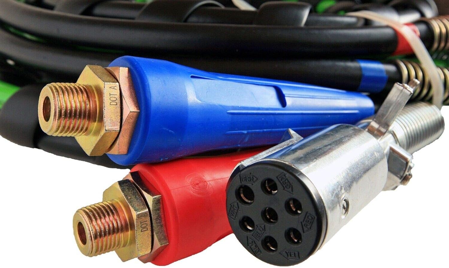 12FT 3 in 1 Wrap ABS Electrical and Rubber Air Line Hose Assemblies For Semi Truck Tractor Trailer R124072