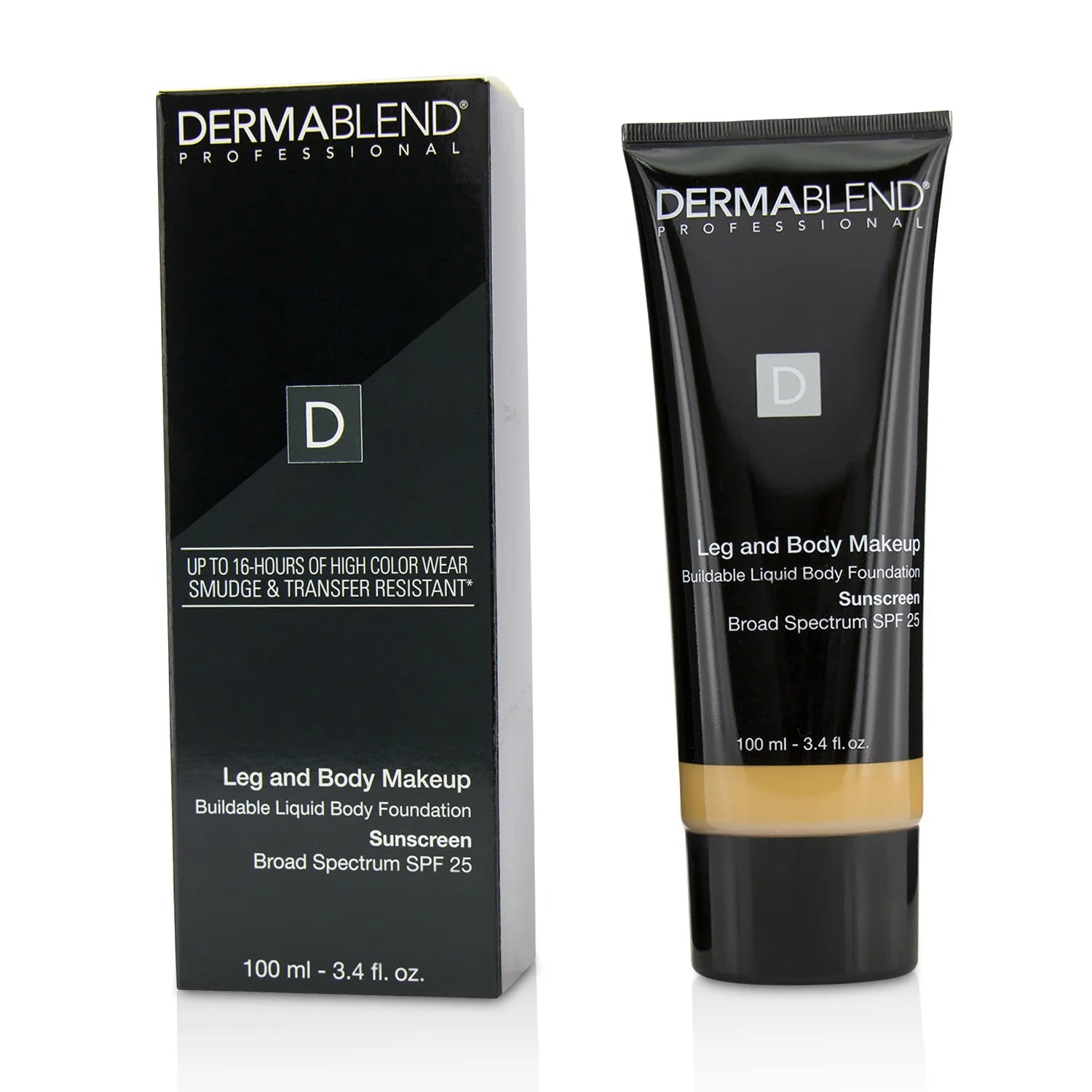Leg and Body Make Up Liquid Body Foundation Sunscreen Broad Spectrum SPF 25 - #Deep Natural 100ml/3.4oz X6309