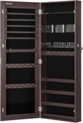 Lockable Wall-Mounted Jewelry Cabinet Armoire with 2 Plastic Trays P36545